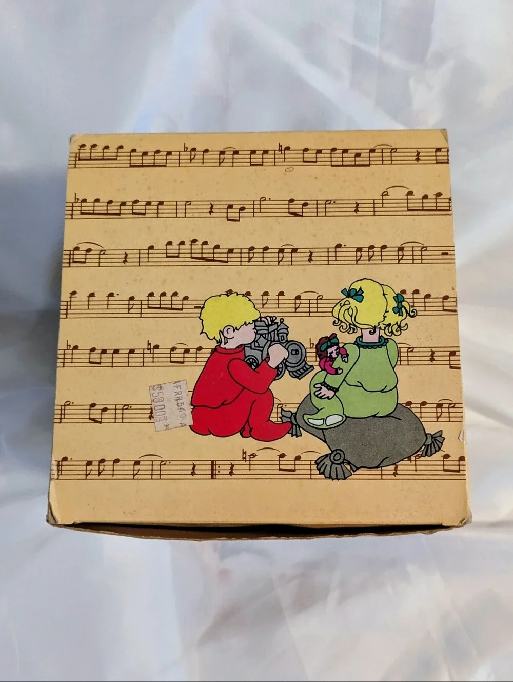 Vintage Enesco Miniature Christmas Tree Music Box with Gifts